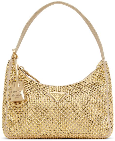 goldene prada tasche|prada bag gold chain.